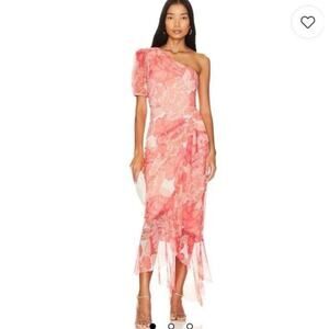 BCBGMAXAZRIA One Shoulder Midi Dress Size Small